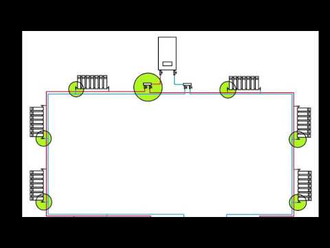 Двухтрубная система отопления, разные схемы (схема Тихельмана)
