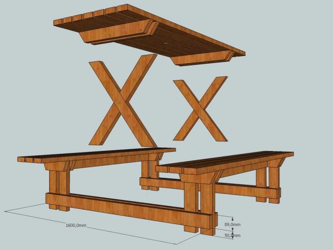 Садовый стол из дерева своими руками чертежи и схемы сборки с размерами