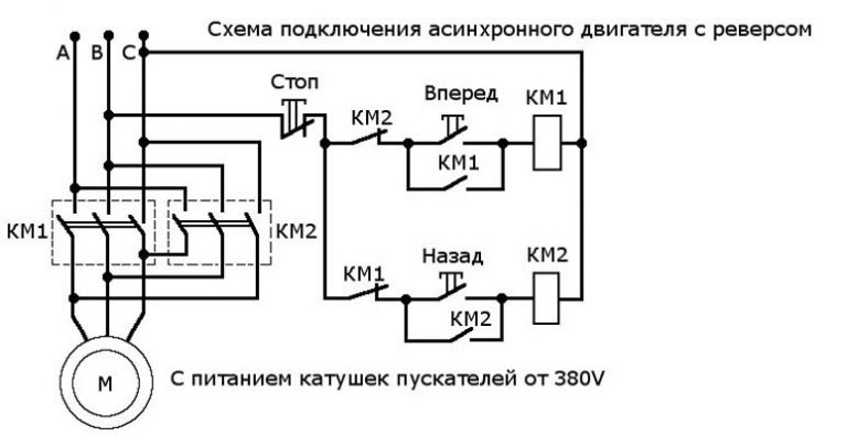 Схема магнитного пускателя на 380